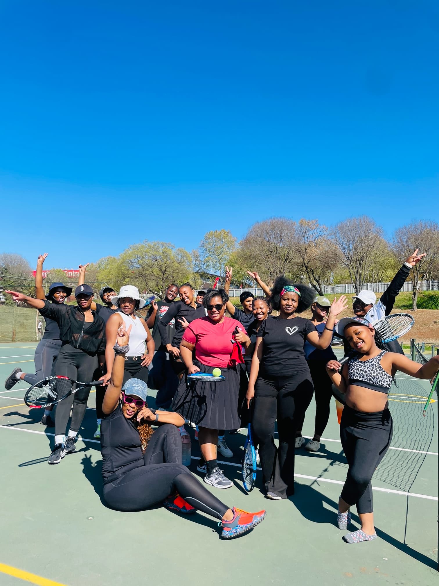 GWC members together on court